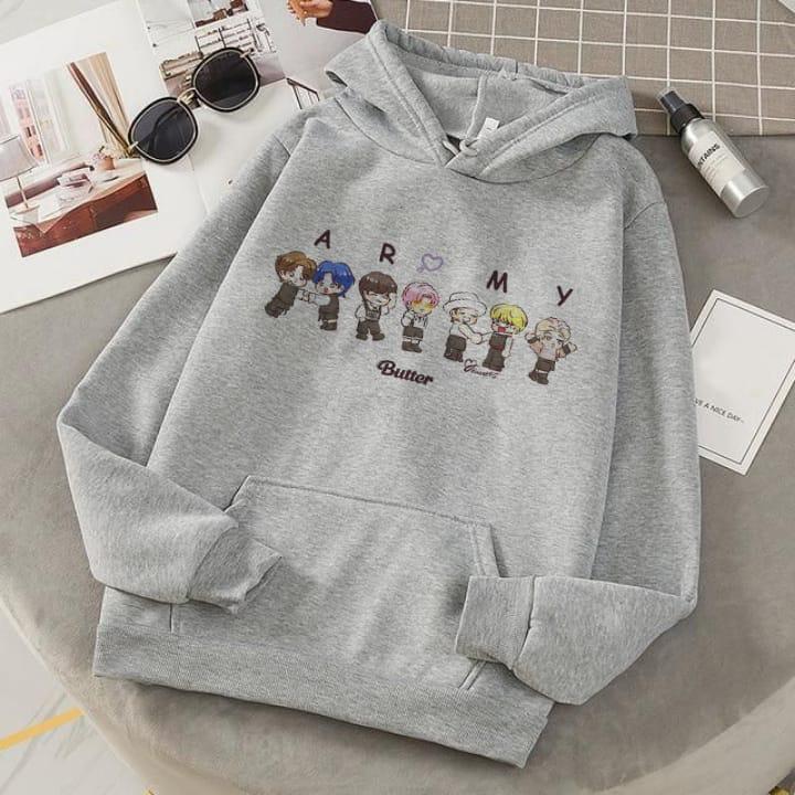 1 Pc Women's Stitched Fleece Printed Pullover Hoodie