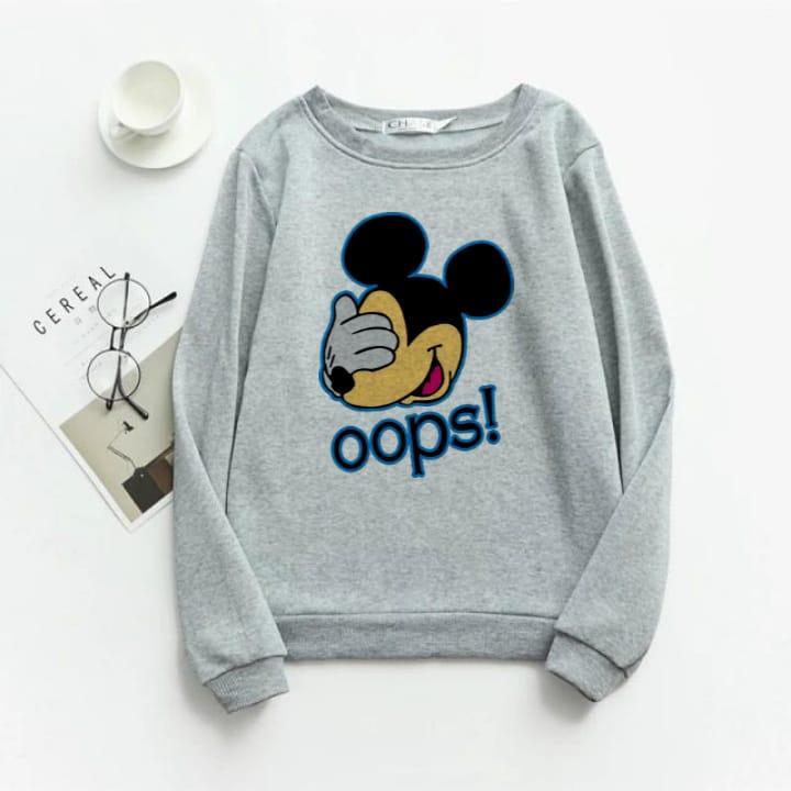 1 Pc Women's Stitched Fleece Printed Sweat Shirt