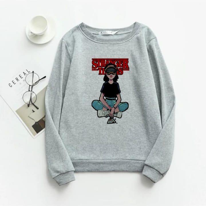 1 Pc Women's Stitched Fleece Printed Sweat Shirt