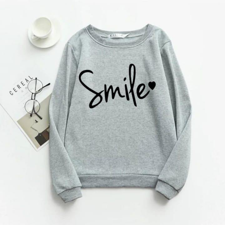 1 Pc Women's Stitched Fleece Printed Sweat Shirt