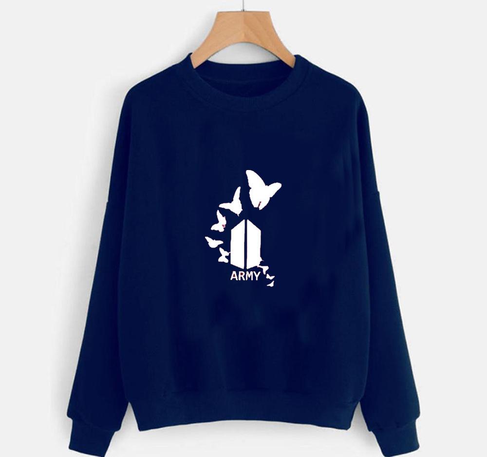 1 Pc Women's Stitched Fleece Printed Sweat Shirt