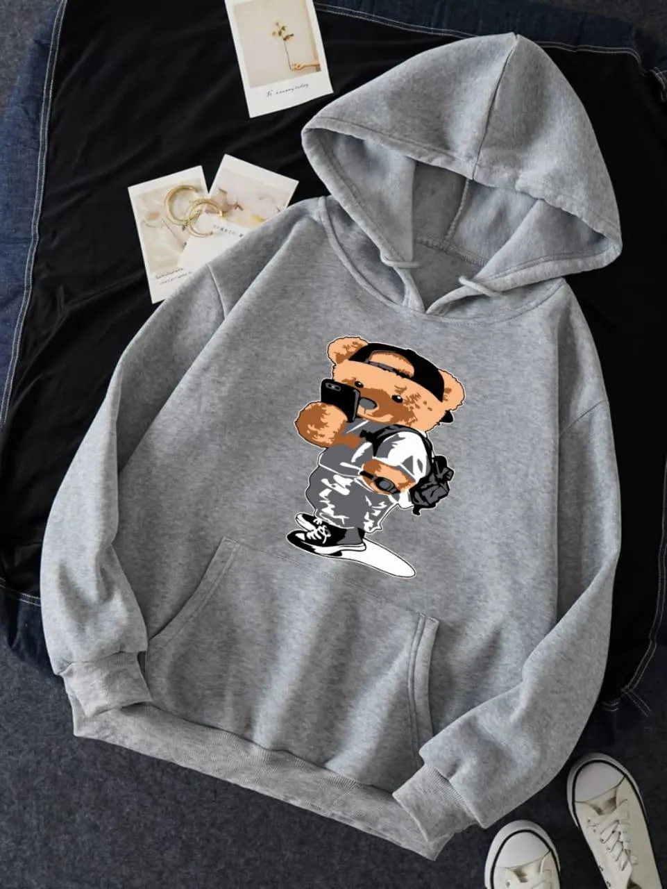 1 Pc Men's Fleece Printed Hoodie