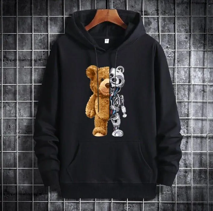 1 Pc Men's Fleece Printed Hoodie