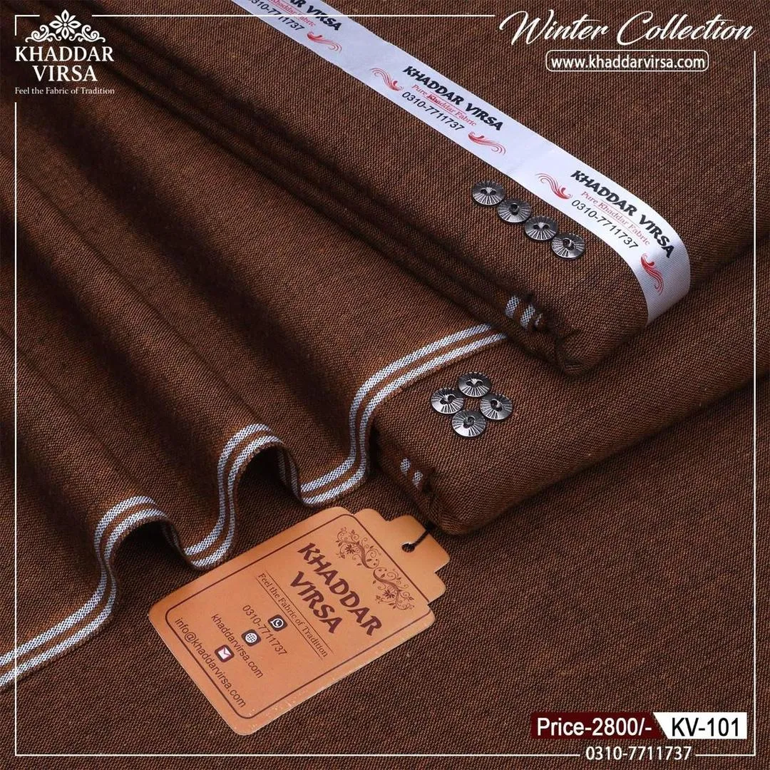 Men’s Unstitched Khaddar Plain Suit