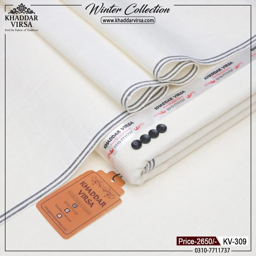 Men’s Unstitched Khaddar Plain Suit