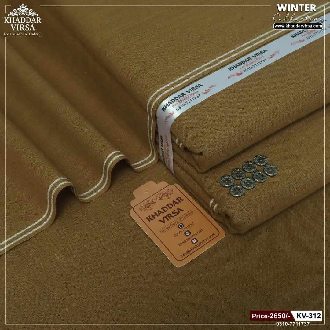 Men’s Unstitched Khaddar Plain Suit