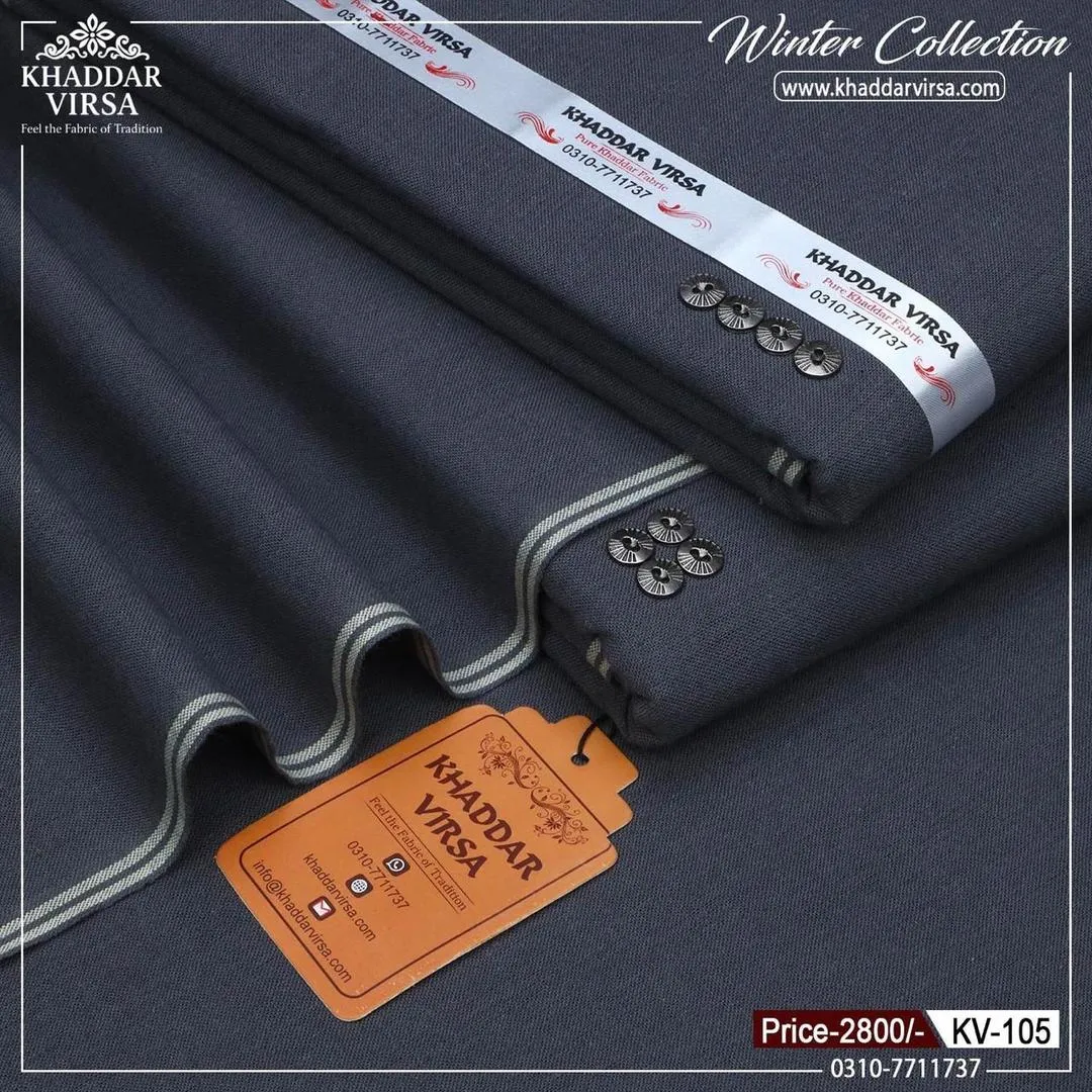 Men’s Unstitched Khaddar Plain Suit