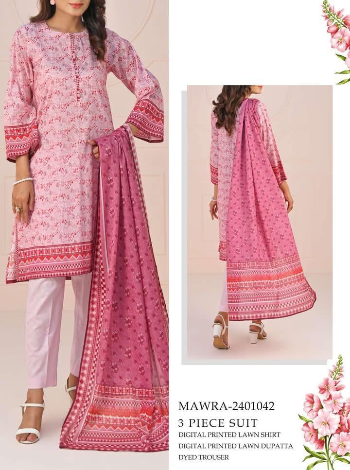3 Pcs Women's Unstitched Printed Suit