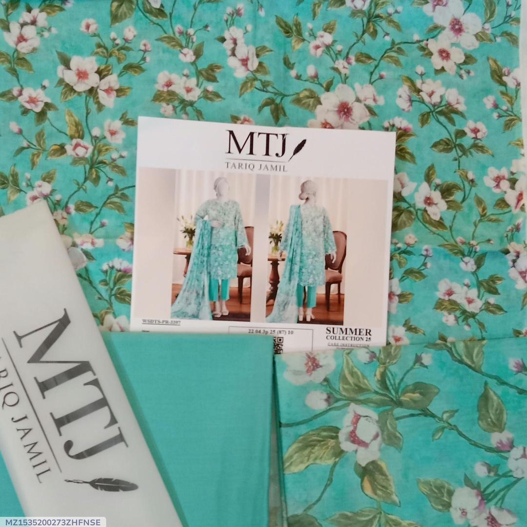 3 Pcs Women's Unstitched Printed Suit