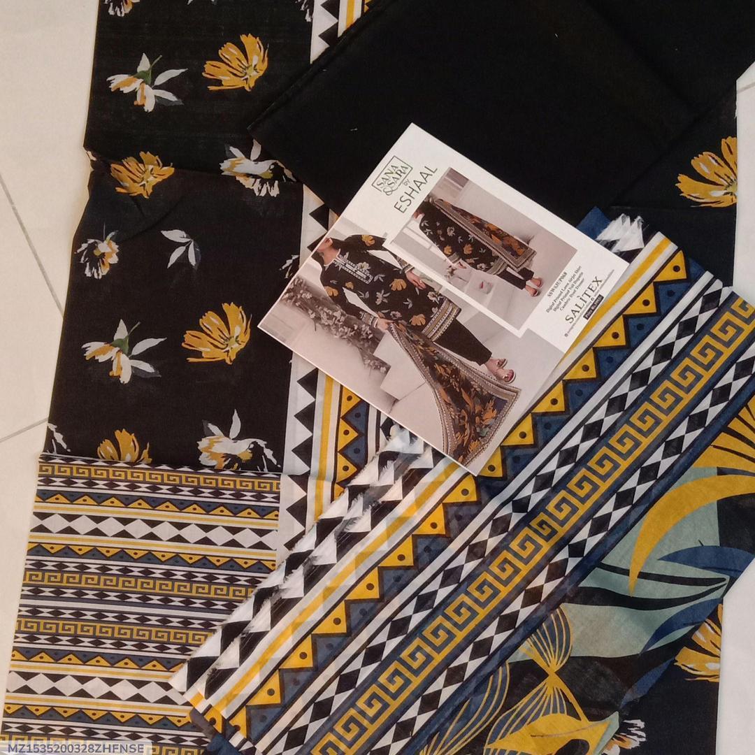 3 Pcs Women's Unstitched Printed Suit