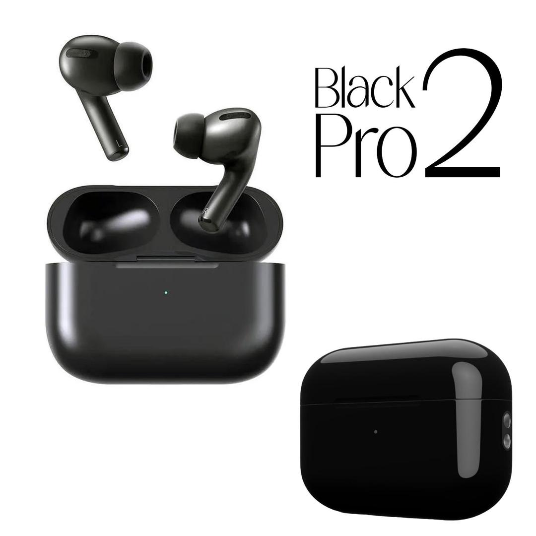 Black Airpods with Long-Lasting Battery & Fast Charge - 2 Pcs