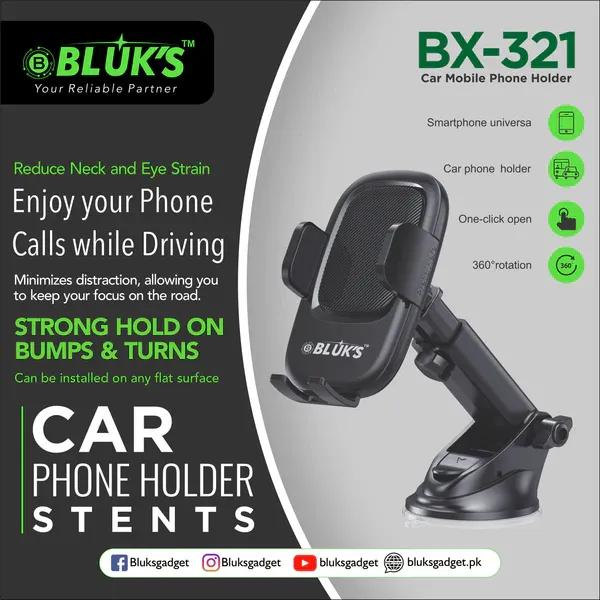 Premium Black Mobile Phone Holder - 1 Pcs