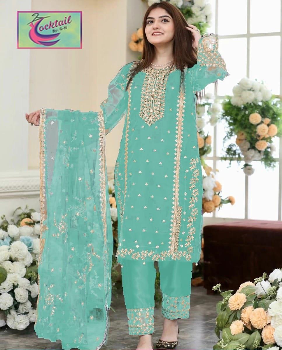 3 Pcs Women's Stitched Embroidered Suit