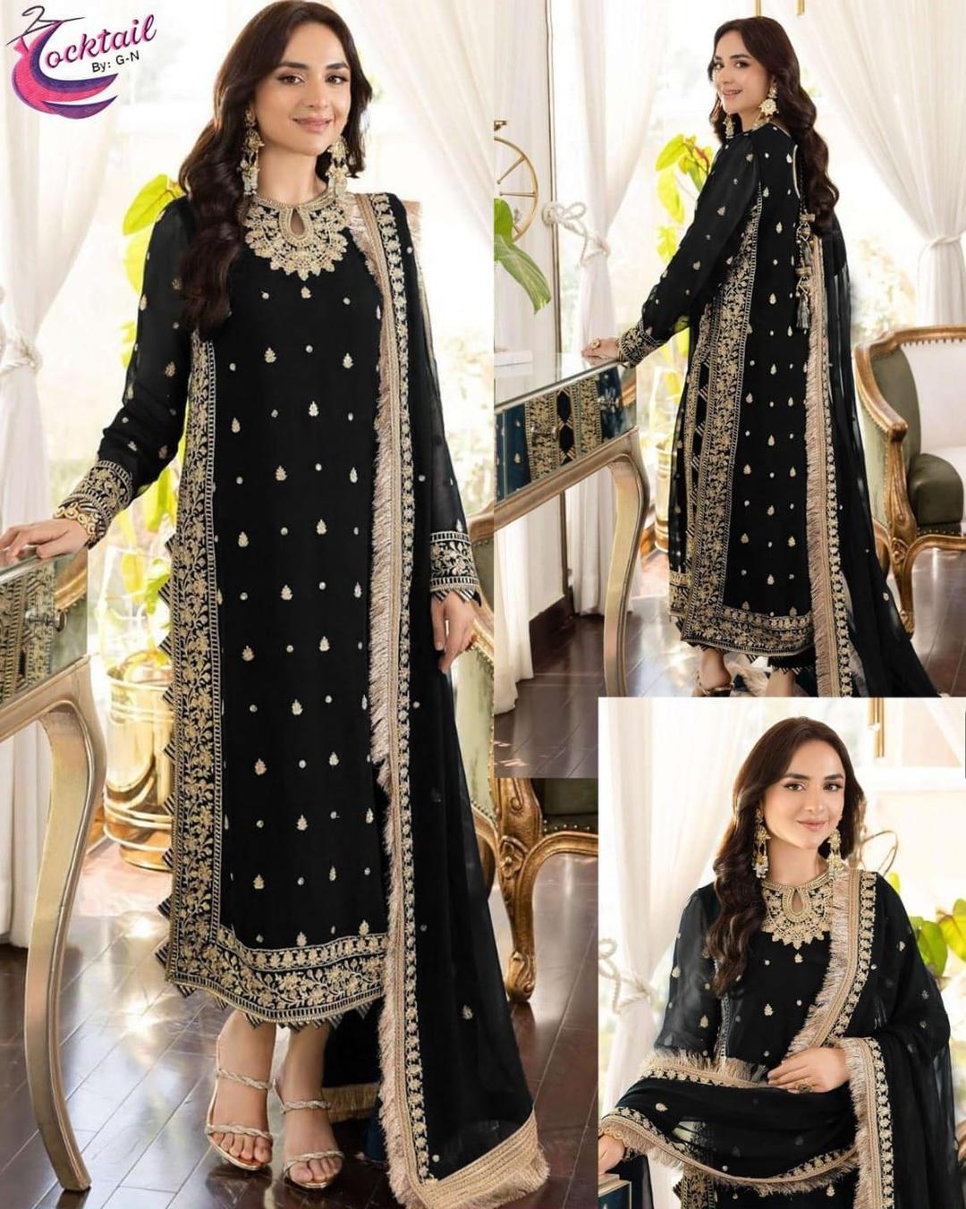 3 Pcs Women's Stitched Embroidered Suit