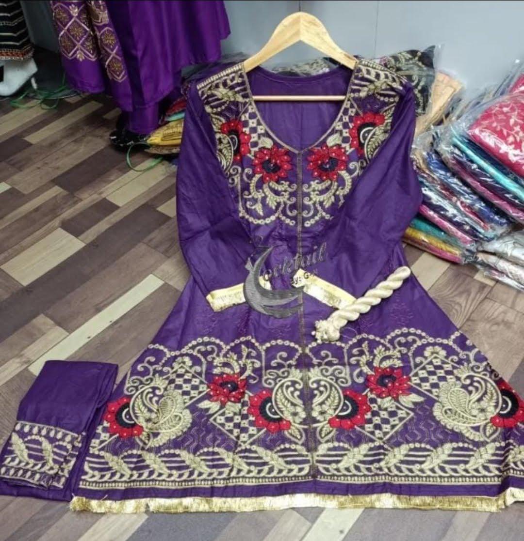 3 Pcs Women's Stitched Embroidered Suit