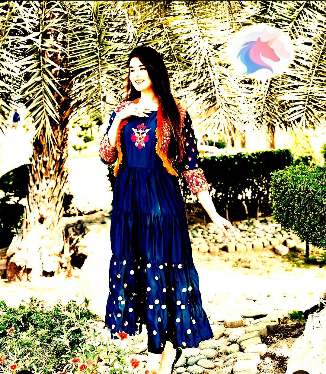 2 Pcs Women's Stitched Embroidered Maxi And Jacket