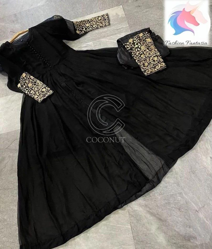 2 Pcs Women's Stitched Embroidered Shirt And Trouser