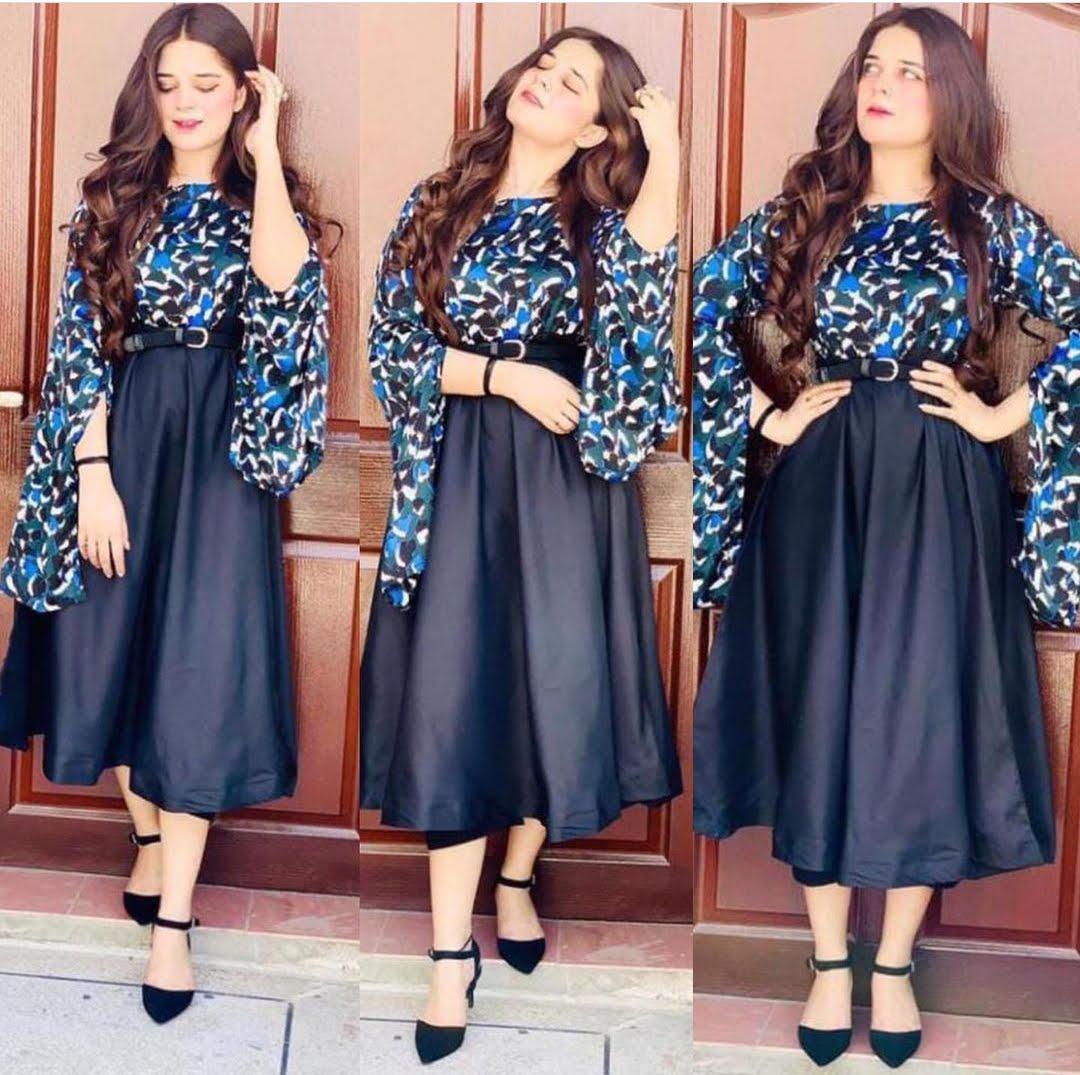 2 Pcs Women's Stitched Printed Skirt And Top