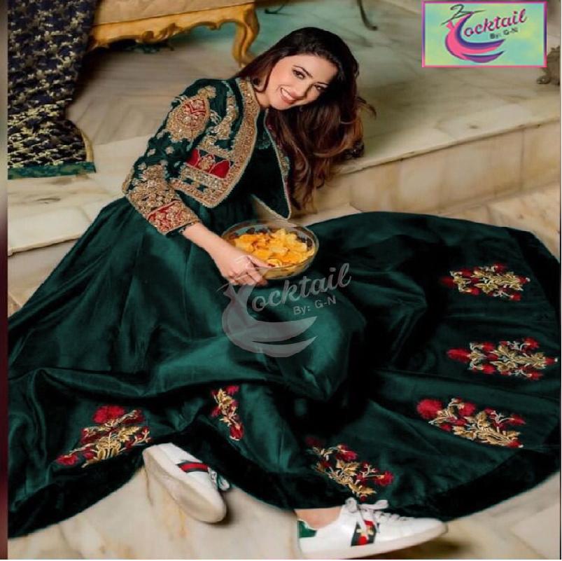 2 Pcs Women's Stitched Embroidered Maxi and Jacket