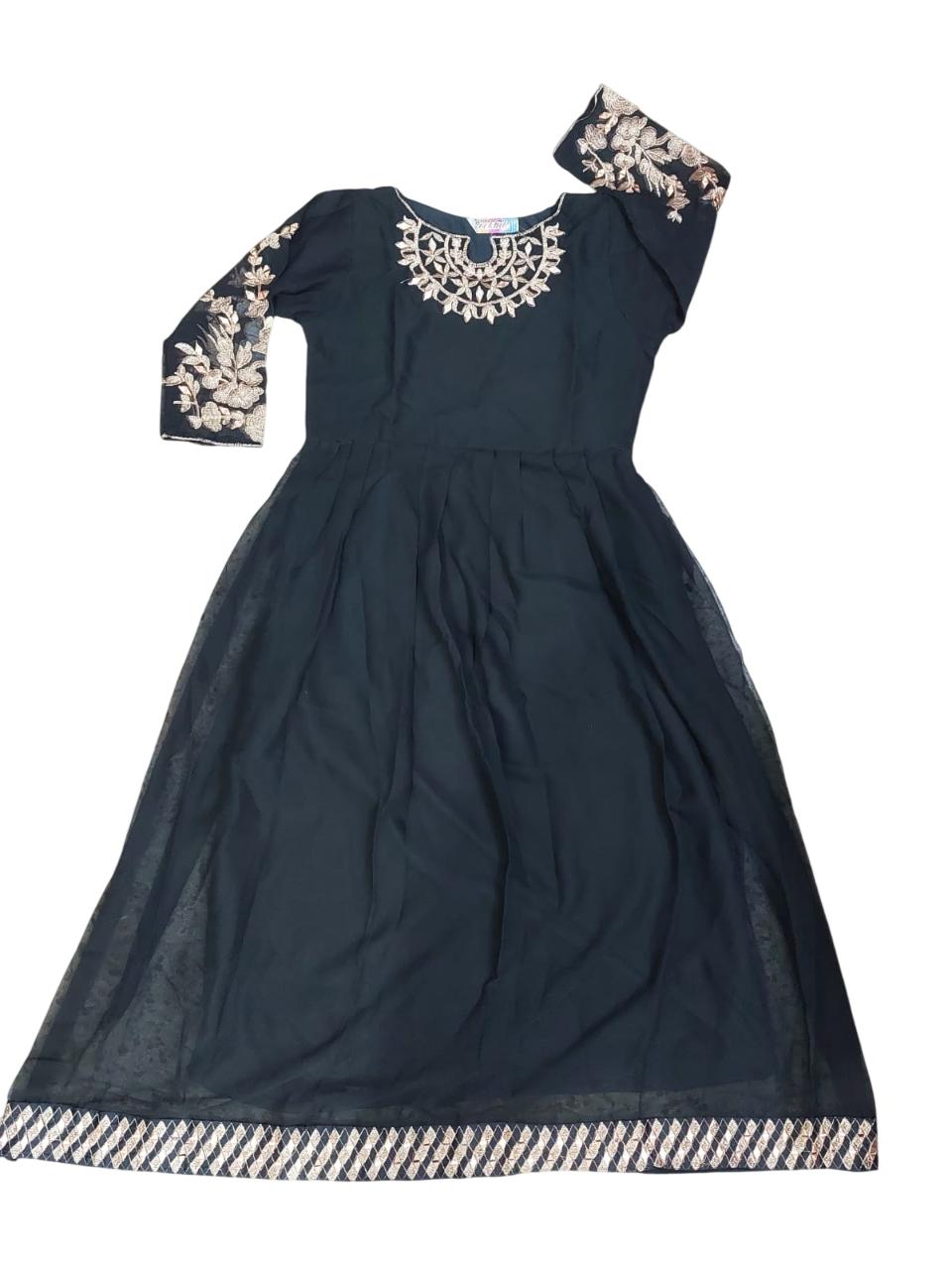 1 Pc Women's Stitched Mirror Work Maxi