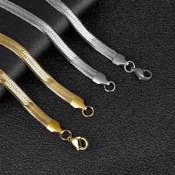 Funky Gold Plated Artificial Stones Chain
