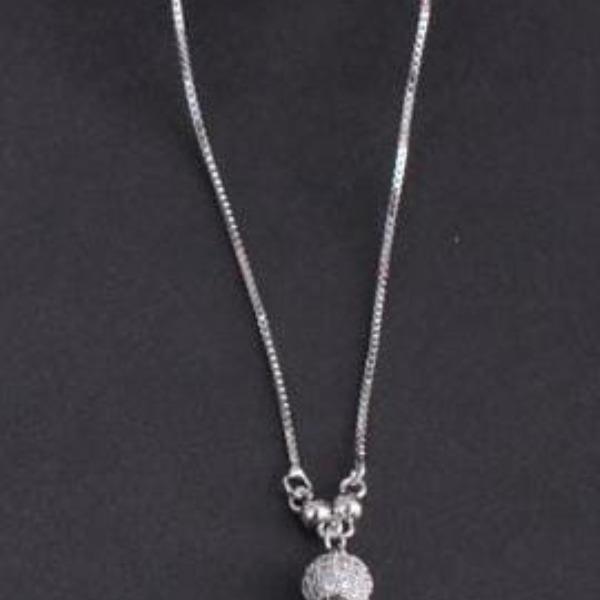 Ball Design Silver Plated Gemstone Necklace
