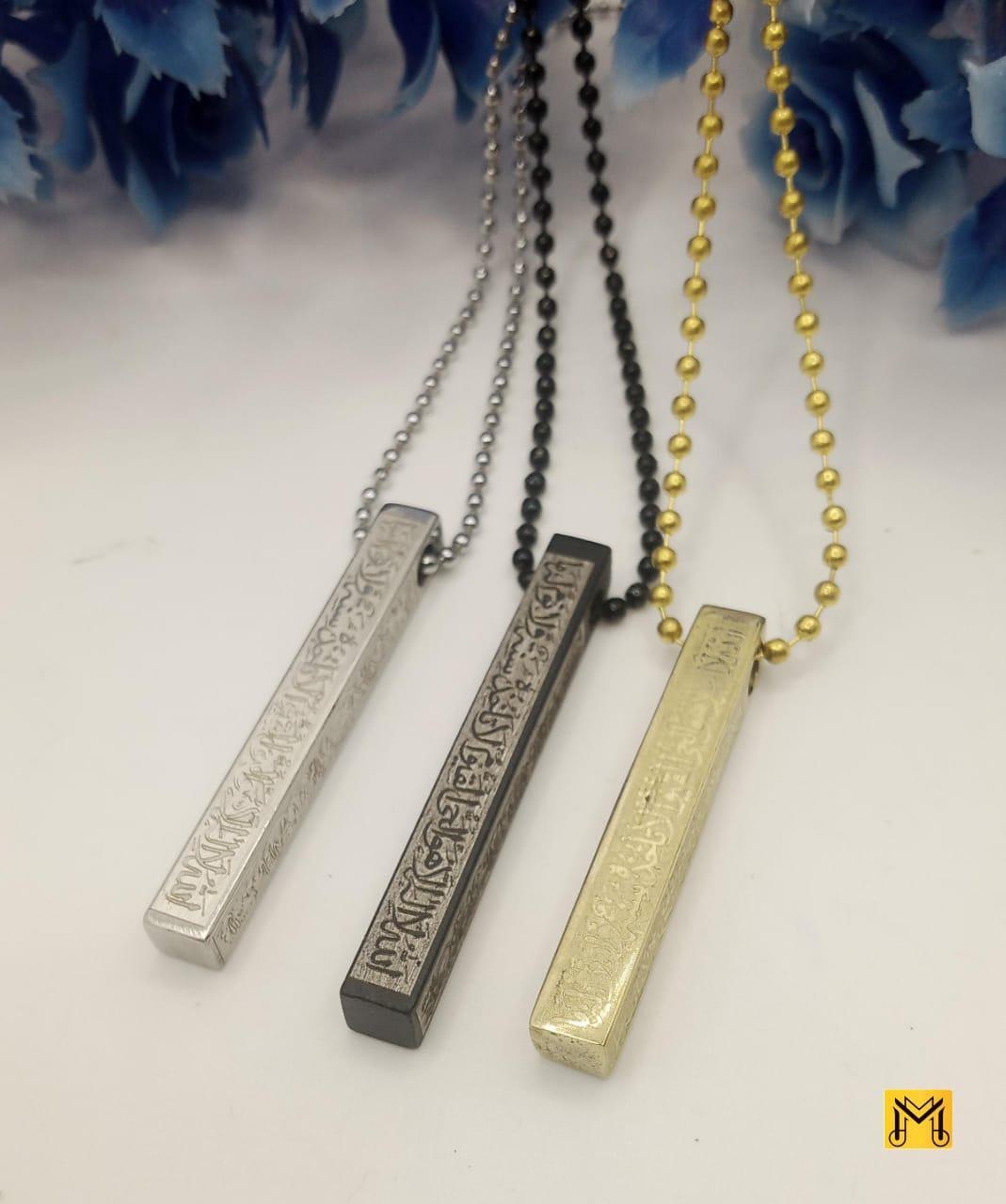 Vertical Bar Silver Plated Crystal Locket