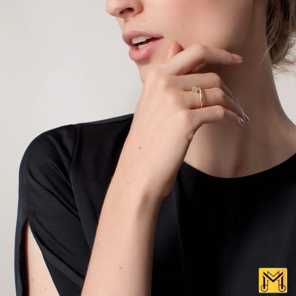 Modern Design Gold Plated Zircon Band Ring