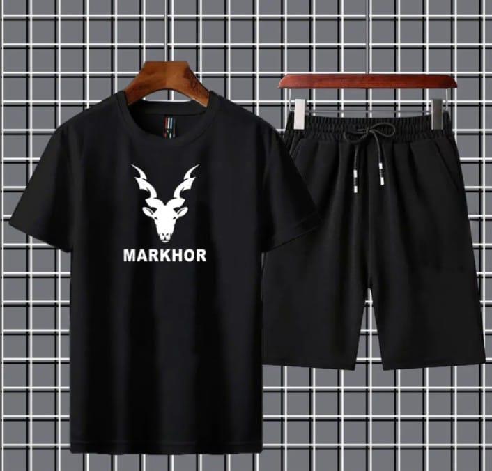 2 Pcs Men's Jersey Printed T-Shirt & Shorts Tracksuit