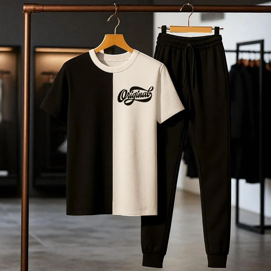 2 Pcs Men's Jersey Printed Track Suit