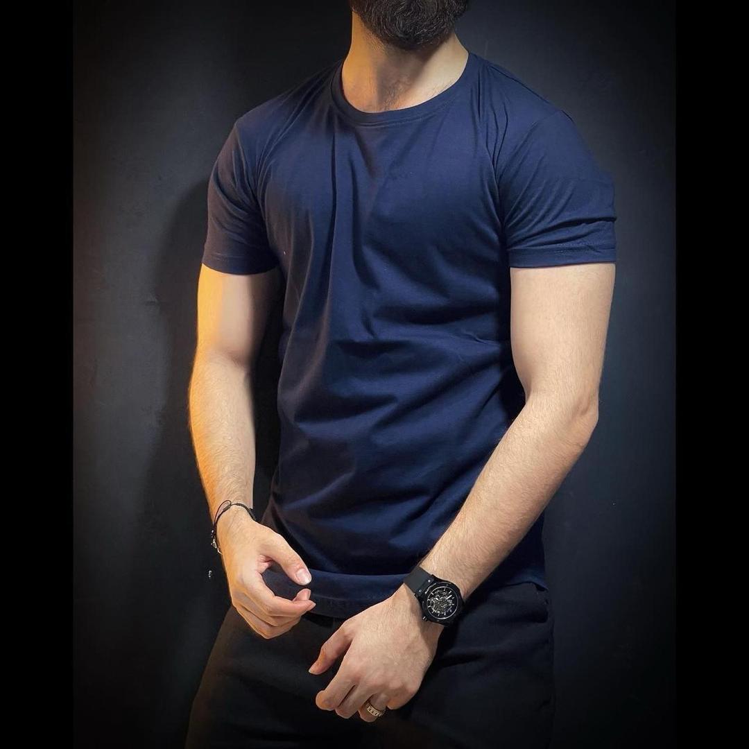 Men's Jersey T-Shirt - Plain Round Neck - 1 Pc - Blue