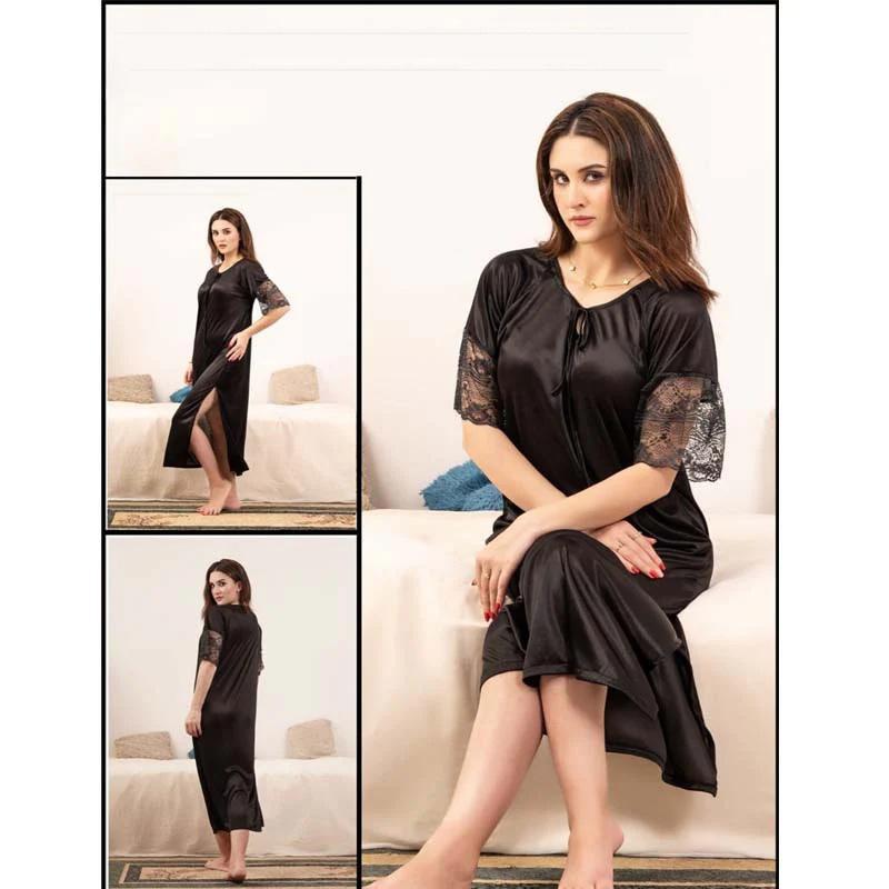 Comfortable Black Jersey Nightwear Set - Lightweight and Stylish