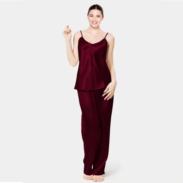 Comfortable Maroon Jersey Nightwear Set - 1 Pcs