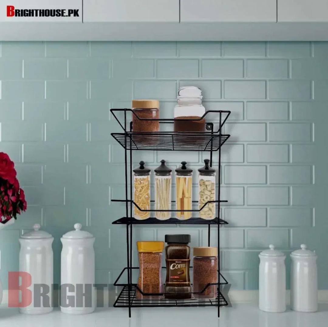 Stylish Metal Kitchen Rack - 1 Pc for Ultimate Organization