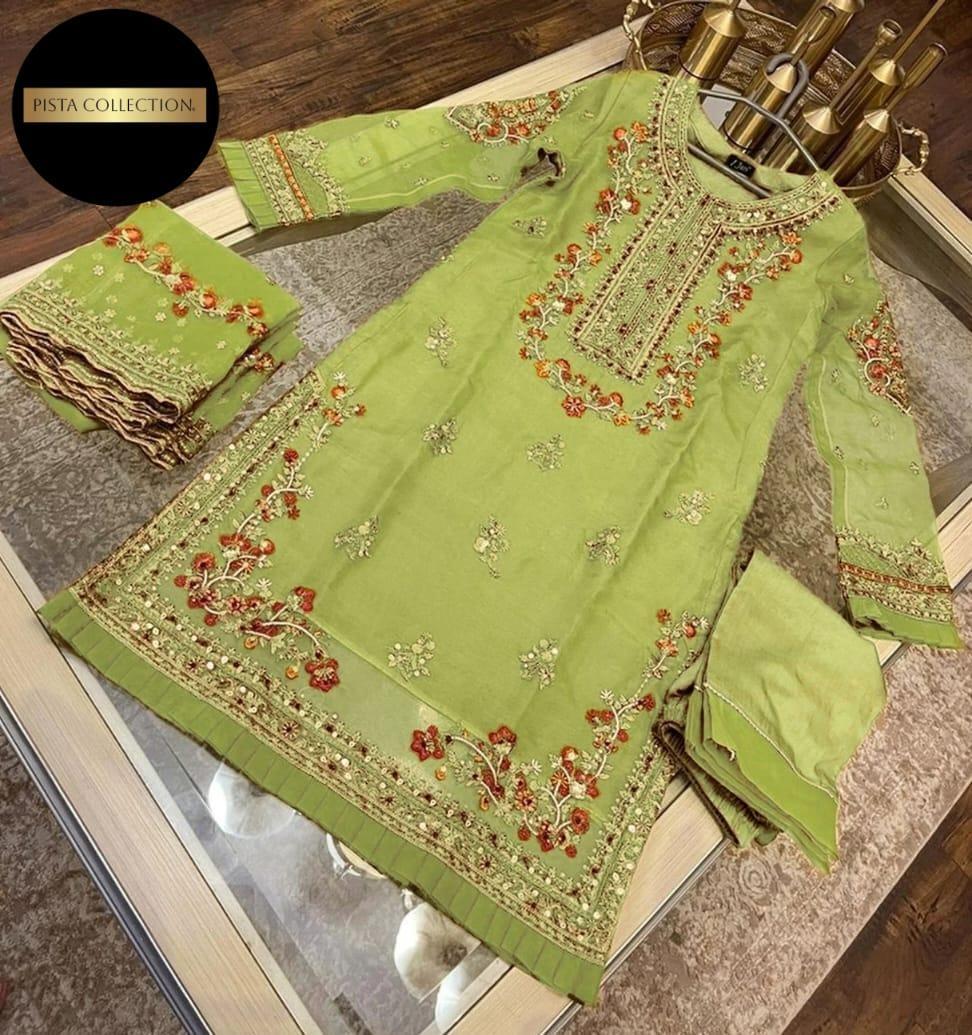 3 Pcs Women's Stitched Embroidered Suit