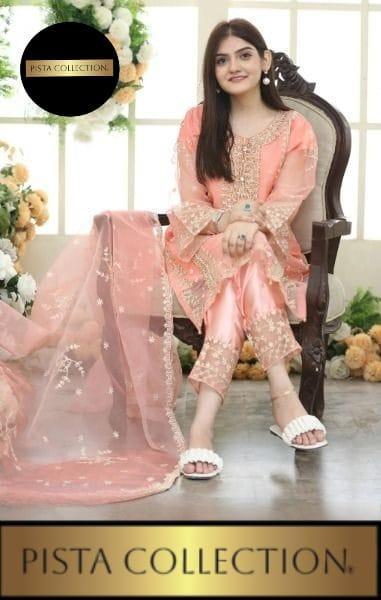 3 Pcs Women's Stitched Hand Work Suit