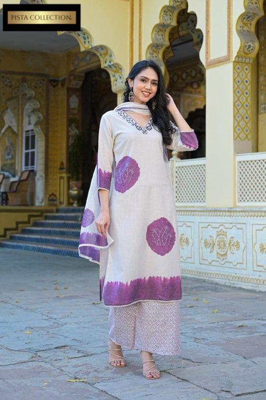 3 Pcs Women's Stitched Printed Suit