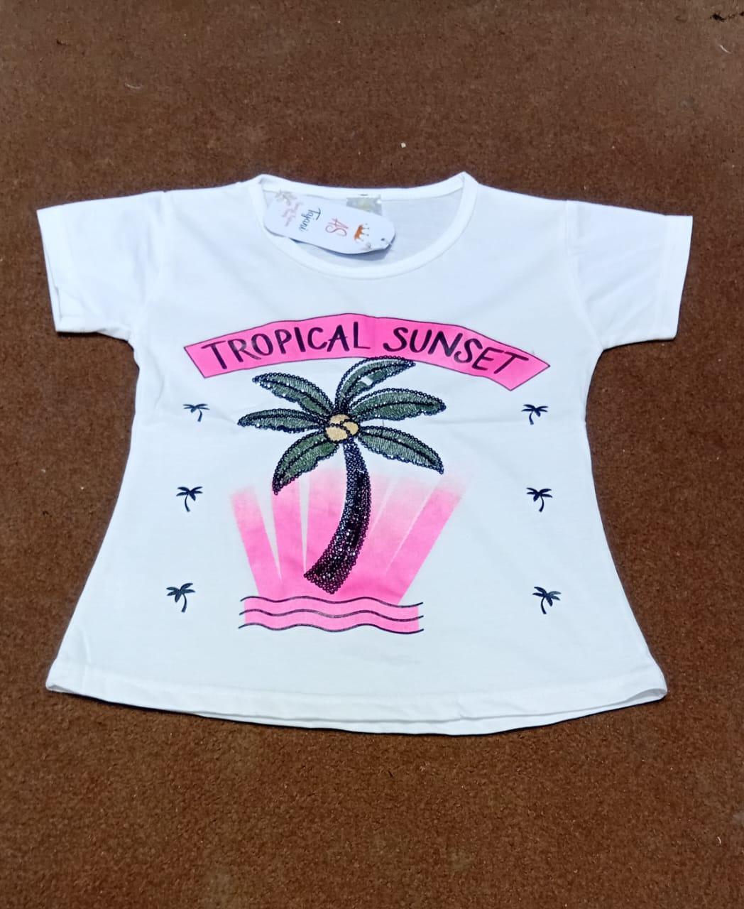 Printed Cotton Jersey Shirt And Nicker Set for Girls - 2 Pcs (Ages 1-10)