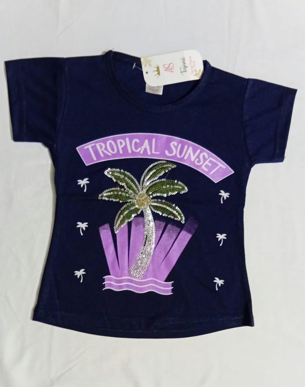 Stylish Girl's Printed Cotton Jersey T-Shirt - 1 Pc