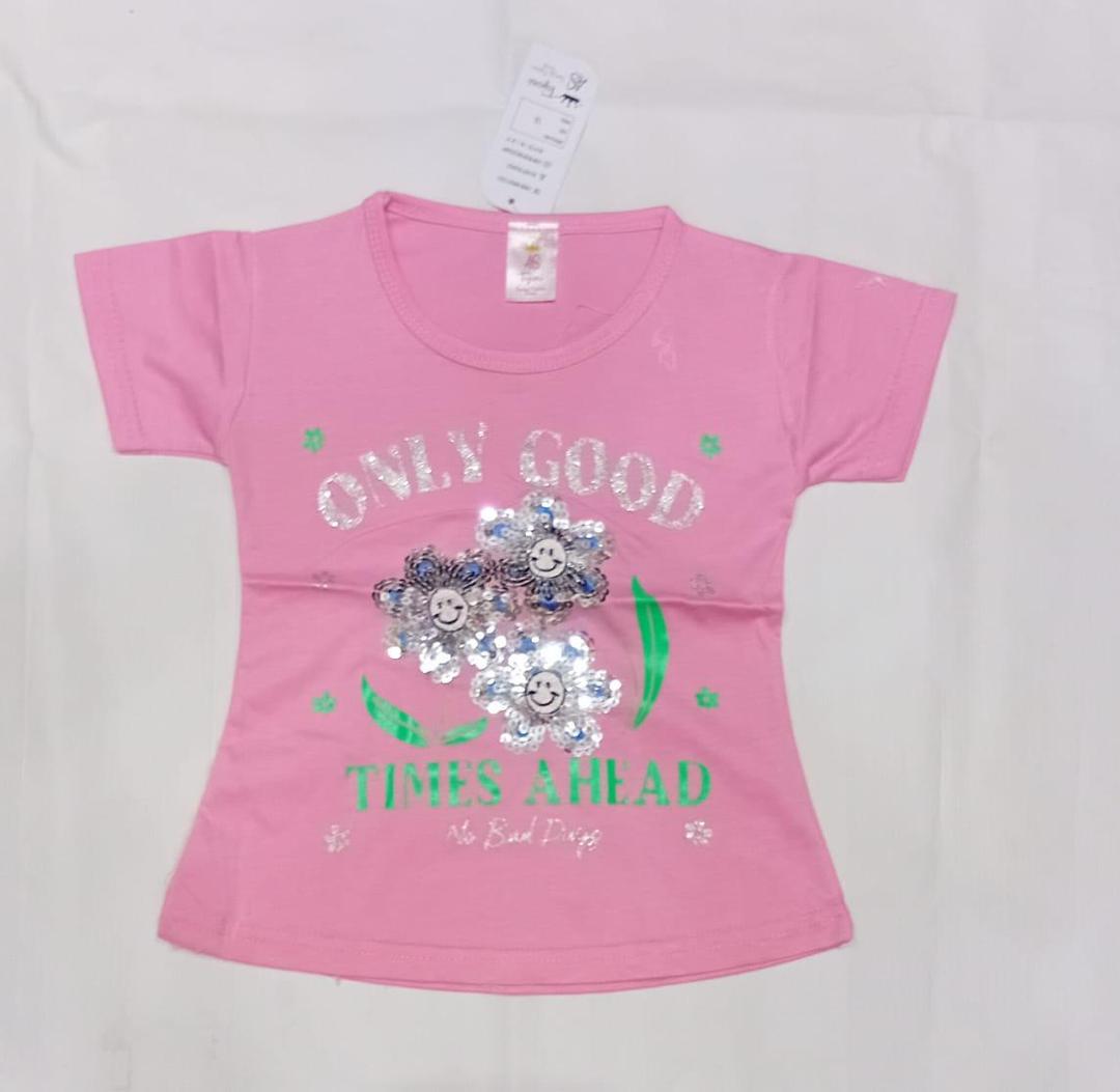 Stylish Girl's Printed Cotton Jersey T-Shirt - 1 Pc (Sizes 16-22) in Pink