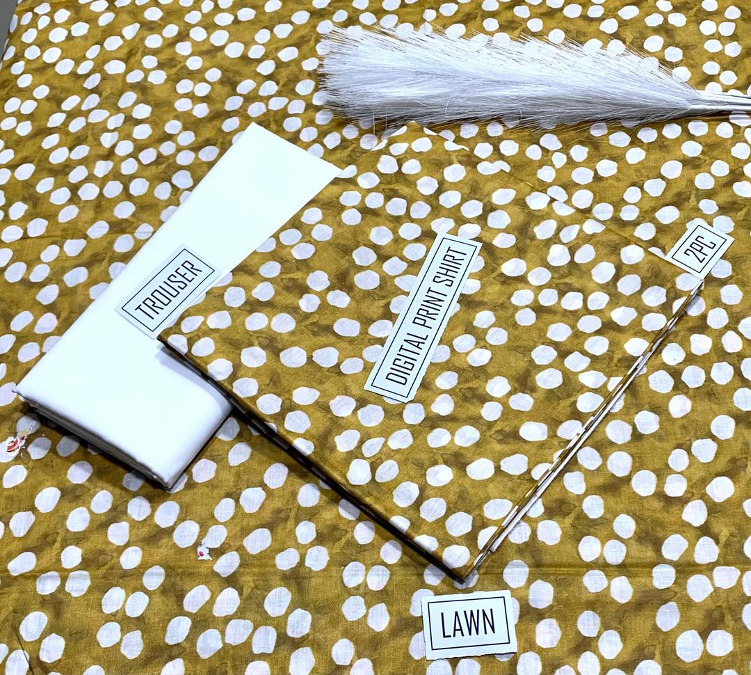 2 Pcs Women's Unstitched Digital Print Suit