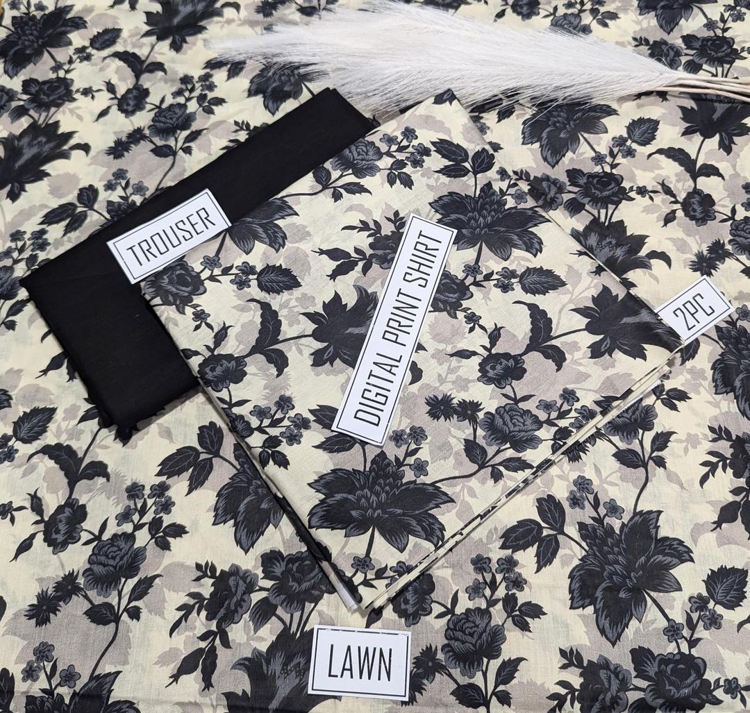 2 Pcs Women's Unstitched Digital Print Suit