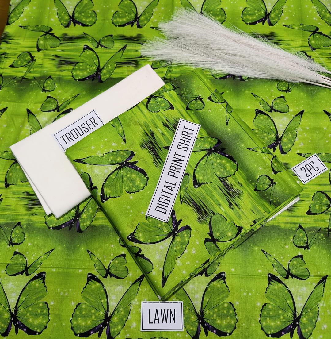 2 Pcs Women's Unstitched Digital Print Suit