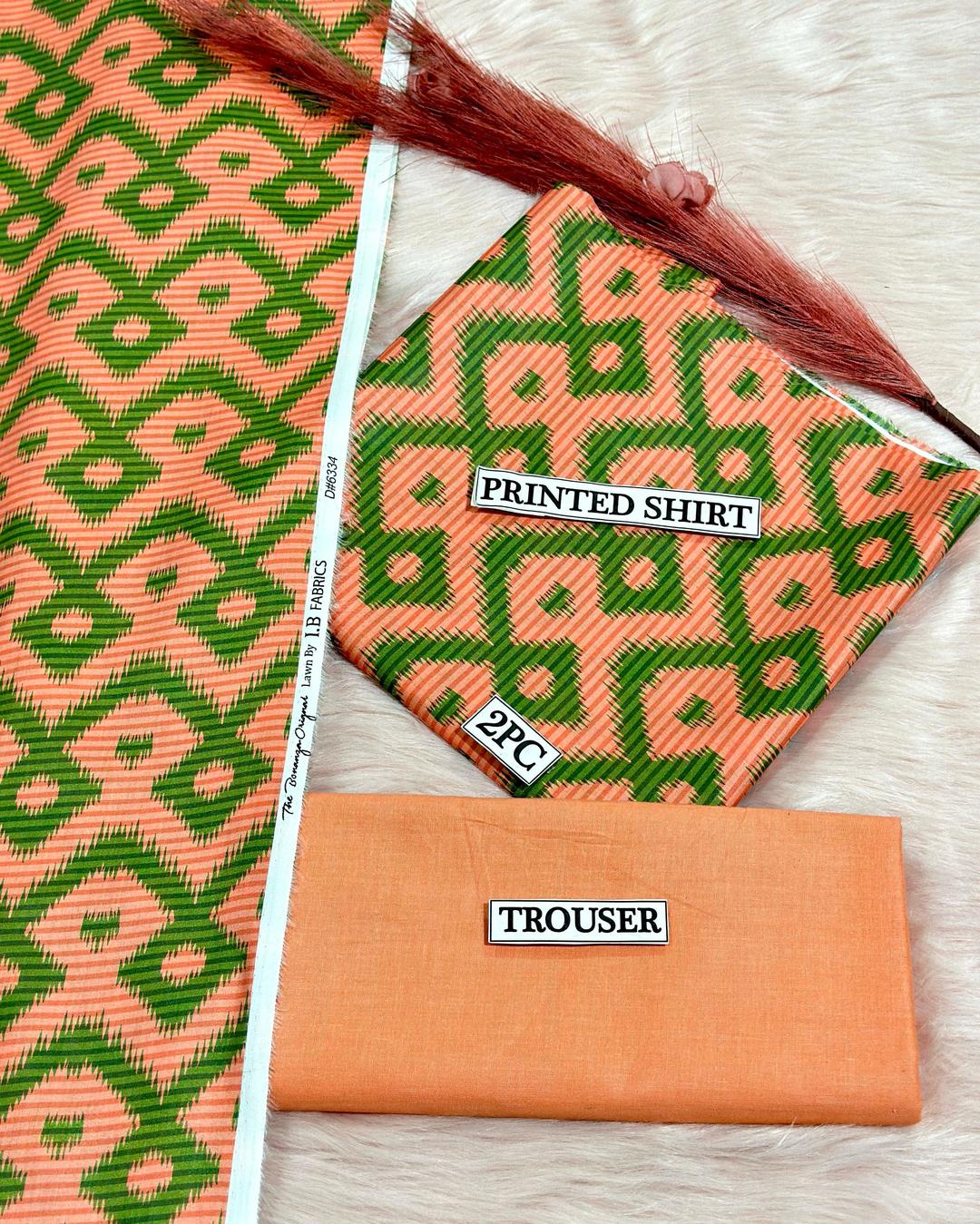 2 Pcs Women's Unstitched Digital Print Suit