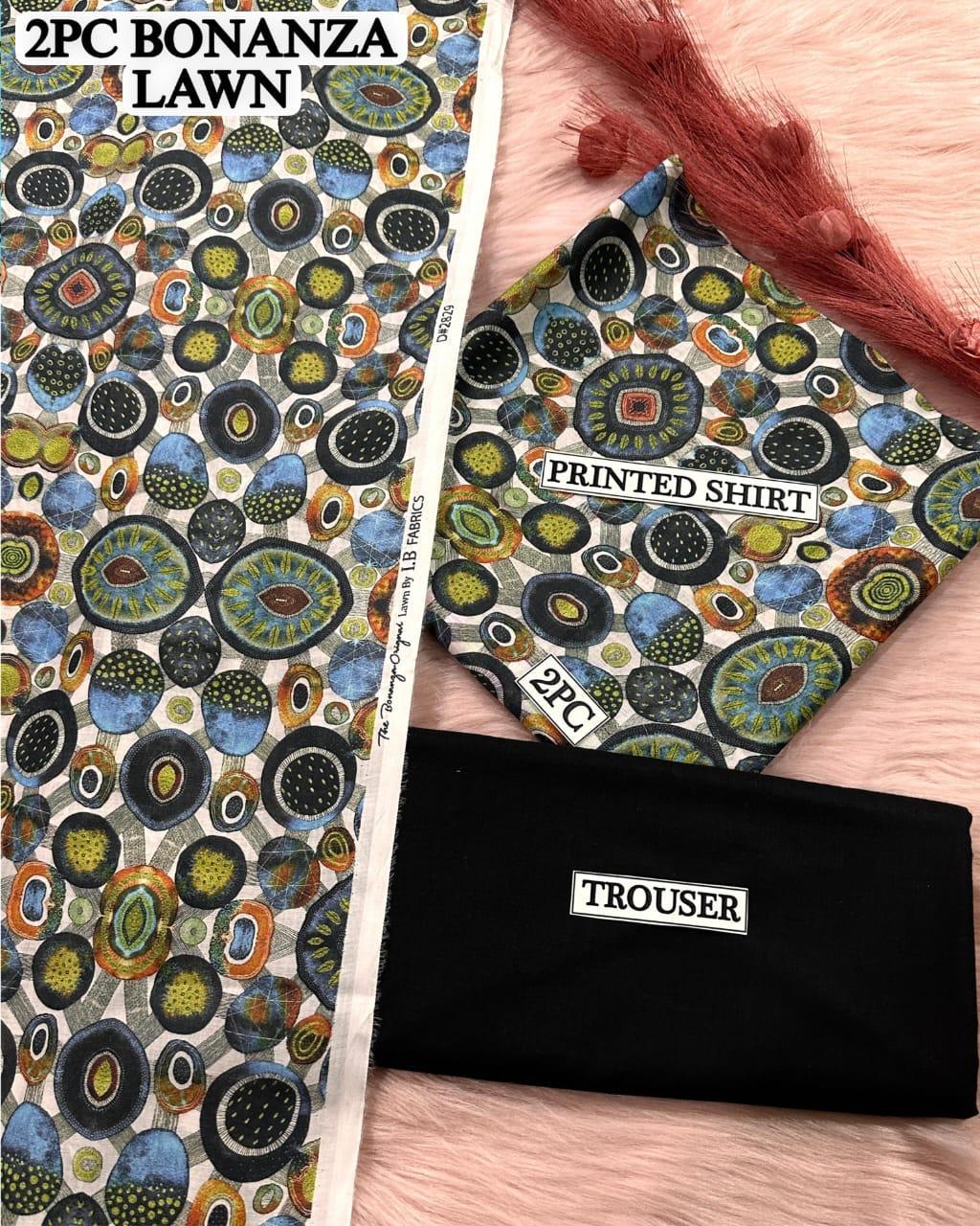 2 Pcs Women's Unstitched Digital Print Suit