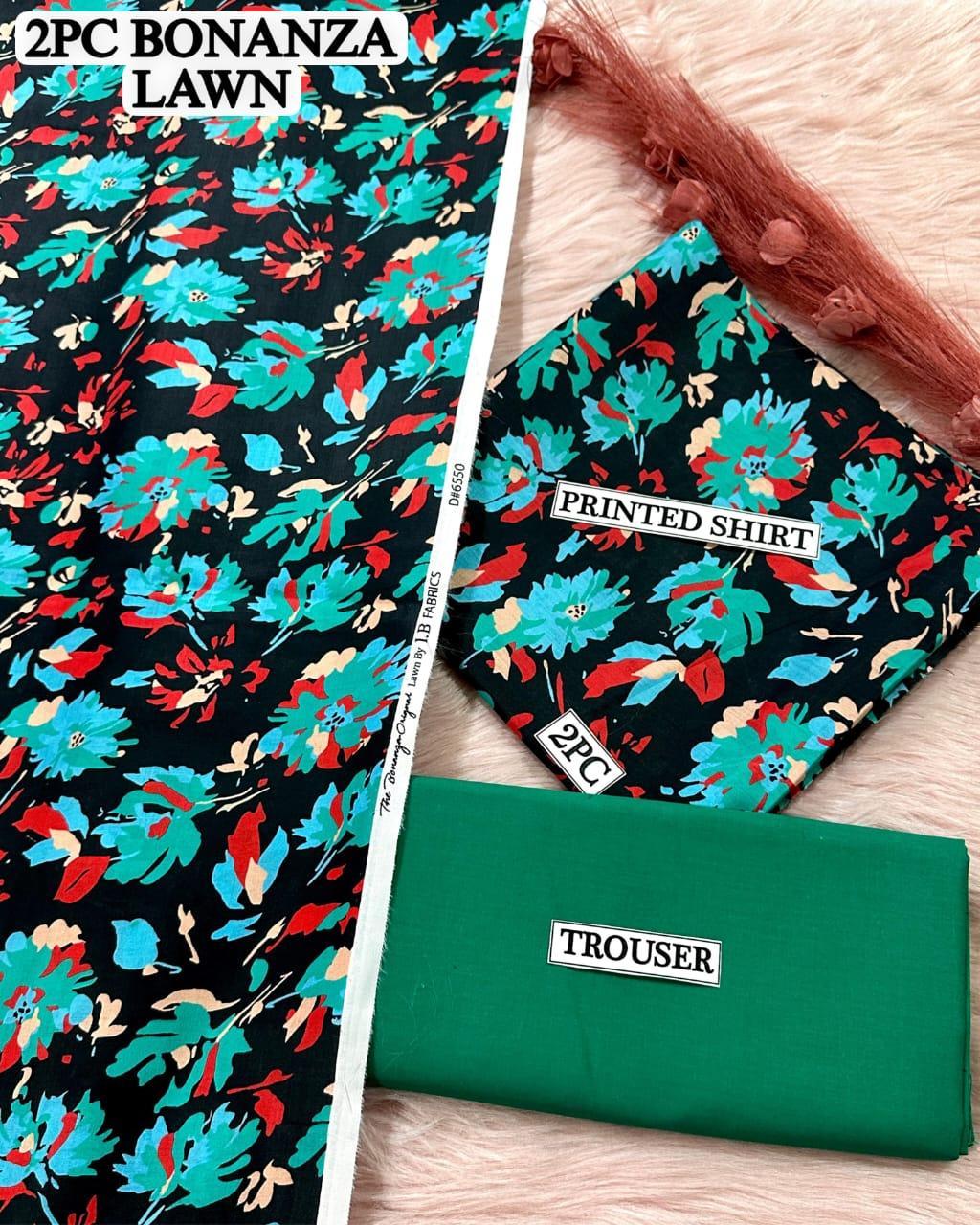 2 Pcs Women's Unstitched Digital Print Suit