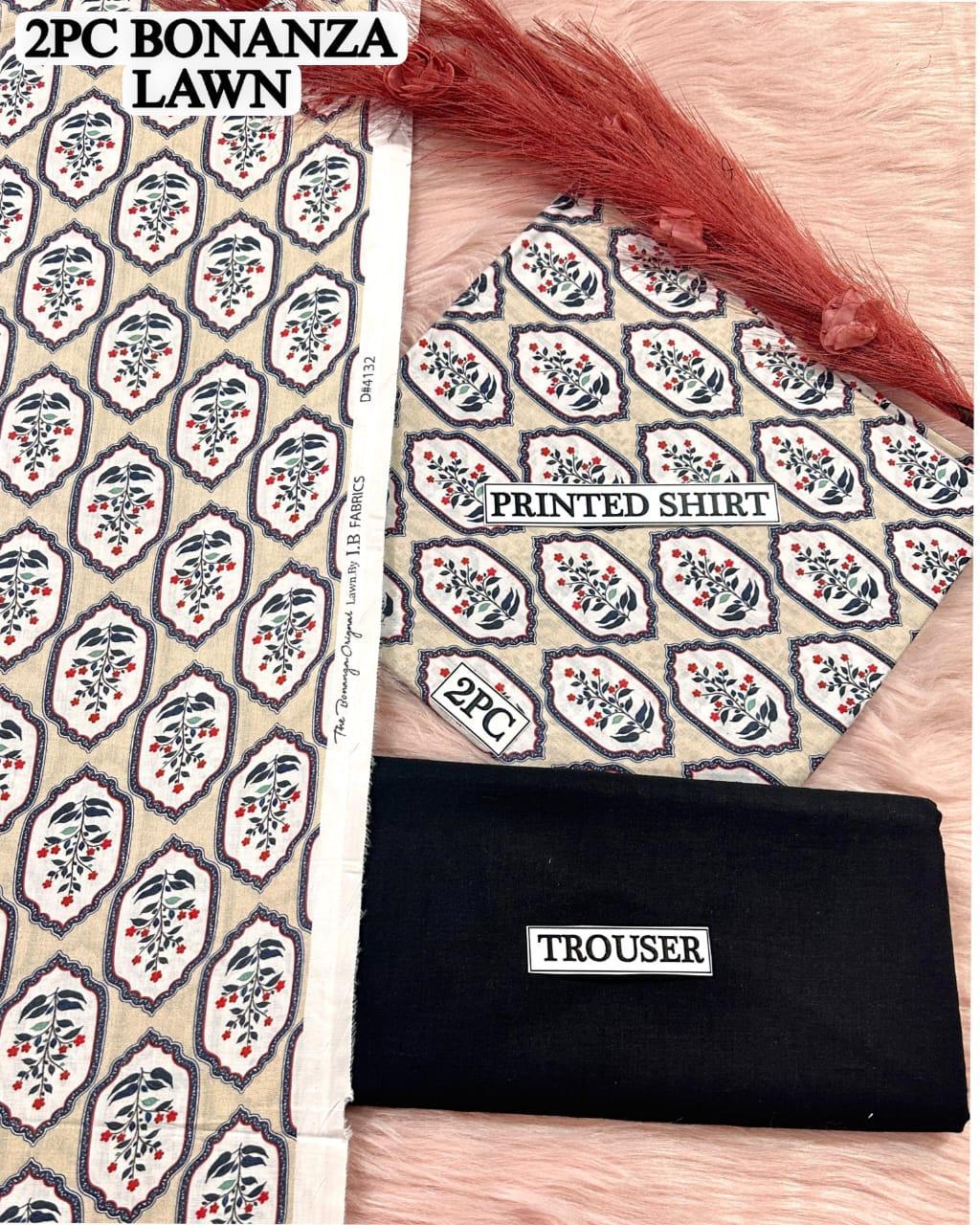 2 Pcs Women's Unstitched Digital Print Suit