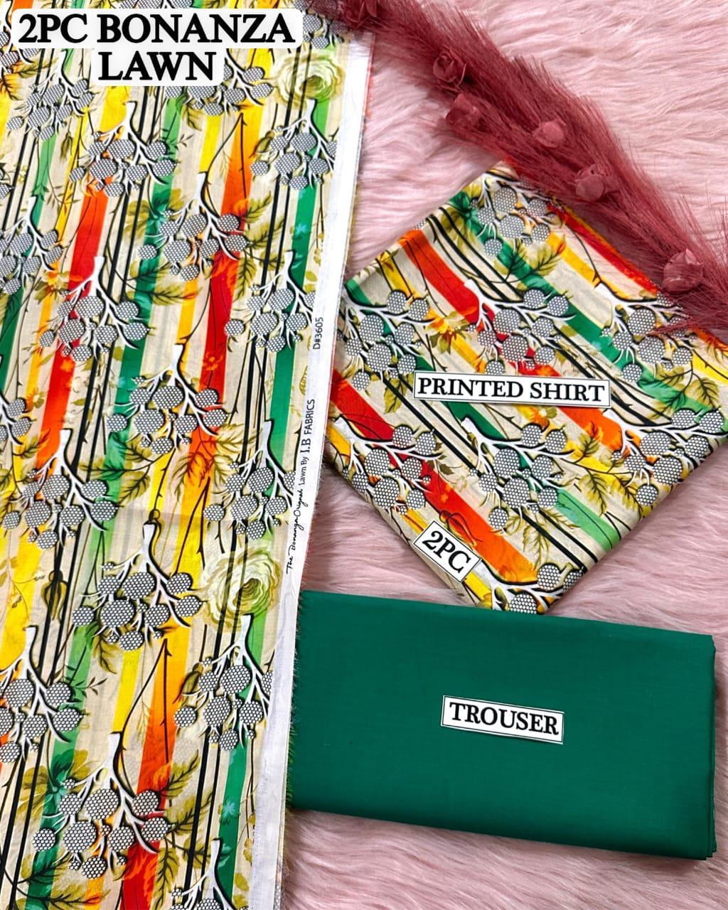 2 Pcs Women's Unstitched Digital Print Suit