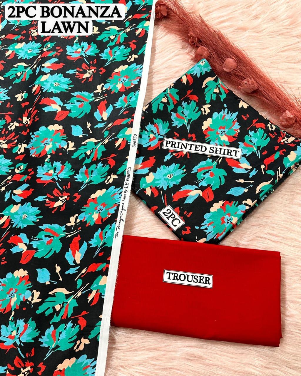 2 Pcs Women's Unstitched Digital Print Suit