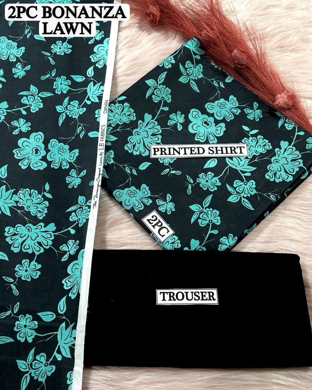 2 Pcs Women's Unstitched Digital Print Suit